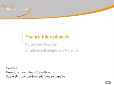 Finance Internationale