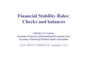 Financial Stability Roles: Checks and balances