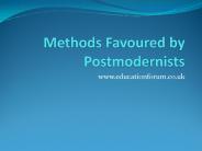 Methods Favoured by Postmodernists