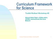 Curriculum Framework for Science