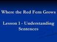 Where the Red Fern Grows  Lesson 1 - Understanding Sentences PowerPoint PPT Presentation