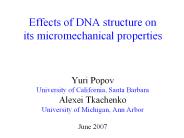 Effects of DNA structure on its micromechanical properties