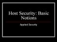 Host Security PowerPoint PPT Presentation