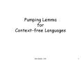 Pumping Lemma for Context-free Languages PowerPoint PPT Presentation