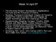 Week 14 April 9th PowerPoint PPT Presentation