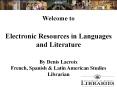 Electronic Resources in Languages and Literature PowerPoint PPT Presentation