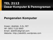 TEL 2112 Dasar Komputer