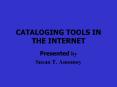 CATALOGING TOOLS IN THE INTERNET PowerPoint PPT Presentation