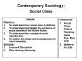 Contemporary Sociology: Social Class PowerPoint PPT Presentation