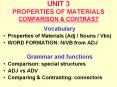 UNIT 3 PROPERTIES OF MATERIALS COMPARISON PowerPoint PPT Presentation