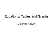 Equations, Tables and Graphs