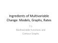 Ingredients of Multivariable Change: Models, Graphs, Rates PowerPoint PPT Presentation