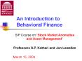 An Introduction to Behavioral Finance PowerPoint PPT Presentation