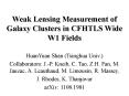 Weak Lensing Measurement of Galaxy Clusters in CFHTLS Wide W1 Fields PowerPoint PPT Presentation