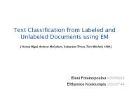 Text Classification from Labeled and Unlabeled Documents using EM