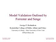 Model Validation Outlined by Forrester and Senge