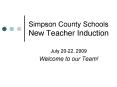 Simpson County Schools New Teacher Induction PowerPoint PPT Presentation