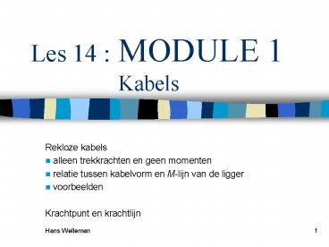 Les 14 : MODULE 1         Kabels