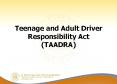 Teenage and Adult Driver Responsibility Act (TAADRA) PowerPoint PPT Presentation