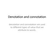 Denotation and connotation