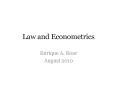 Law and Econometrics PowerPoint PPT Presentation