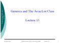 Generics and The ArrayList Class PowerPoint PPT Presentation