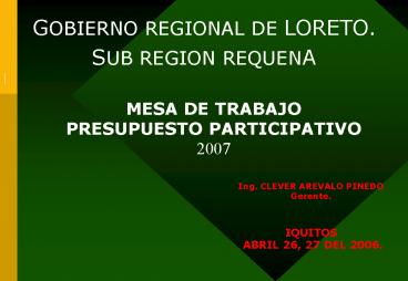 I. OBJETIVOS REGIONALES