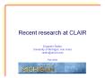 Recent research at CLAIR PowerPoint PPT Presentation
