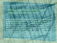 Payday loans with bad credit