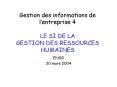 Gestion des informations de l PowerPoint PPT Presentation