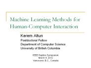 Machine Learning Methods for Human-Computer Interaction