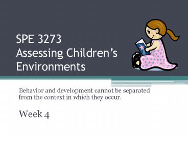 SPE 3273 Assessing Children