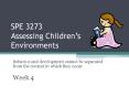 SPE 3273 Assessing Children PowerPoint PPT Presentation
