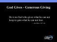 God Gives - Generous Giving PowerPoint PPT Presentation