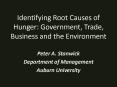 Identifying Root Causes of Hunger: Government, Trade, Business and the Environment PowerPoint PPT Presentation