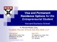 Visa and Permanent Residence Options for the Entrepreneurial Student Harvard Business School PowerPoint PPT Presentation