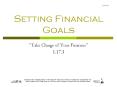 Setting Financial Goals PowerPoint PPT Presentation