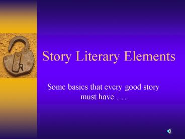 Story Literary Elements