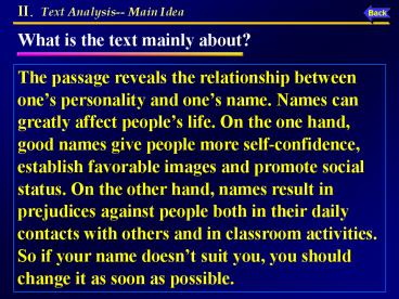 The passage reveals the relationship between one