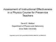 Assessment of Instructional Effectiveness in a Physics Course for Preservice Teachers