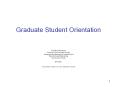 Graduate Student Orientation PowerPoint PPT Presentation