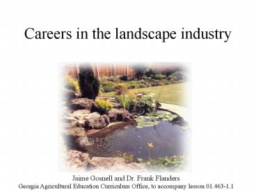 Careers in the landscape industry