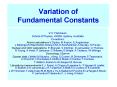Variation of Fundamental Constants PowerPoint PPT Presentation