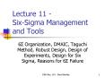Lecture 11 - Six-Sigma Management and Tools PowerPoint PPT Presentation
