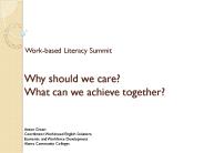 Why should we care? What can we achieve together?
