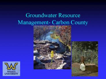 Groundwater Resource Management- Carbon County