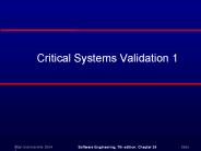 Critical Systems Validation 1