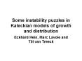 Some instability puzzles in Kaleckian models of growth and distribution PowerPoint PPT Presentation
