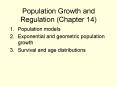 Population Growth and Regulation (Chapter 14) PowerPoint PPT Presentation