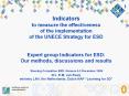 Indicators to measure the effectiveness of the implementation of the UNECE Strategy for ESD  Expert group Indicators for ESD: Our methods, discussions and results  Steering Committee ESD, Geneva 4-5 December 2006 drs. R.M. van Raaij, ministry LNV, PowerPoint PPT Presentation